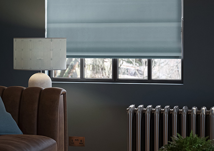 Ultra Luxe Velvet, Blue Cloud - Roman Blind - Image 5